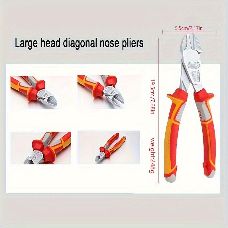 Professional 7" & 8" Multi-Purpose Wire Pliers - Industrial Grade, Needle Nose,Diagonal Cutters with Large Head for Electricians