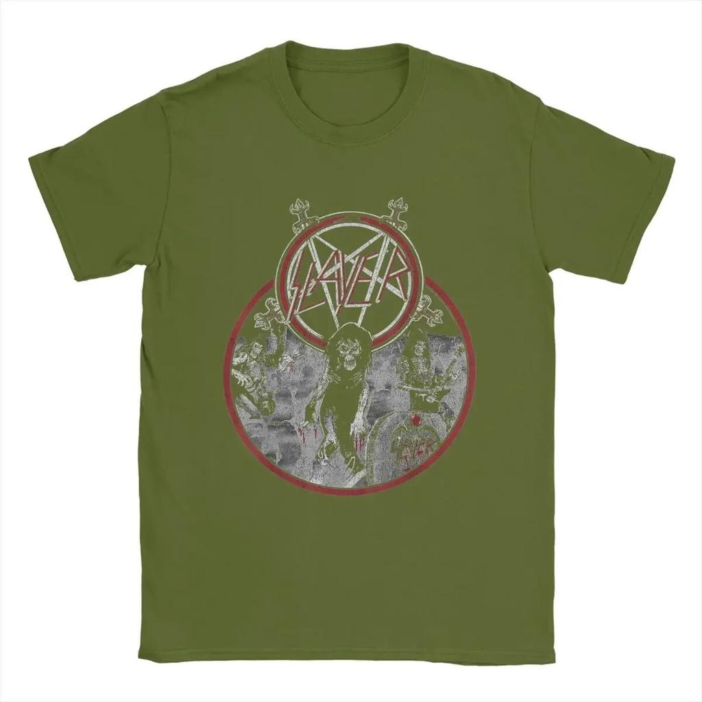 Slayer Live Undead T-shirt för unisex Hipster Cotton Tees Crewneck kortärmade T-shirts Presentidé Kläder