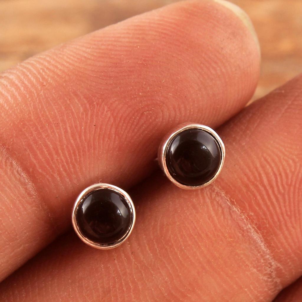 Ametyst Černý Onyx Larimar Granát Měsíční kámen Labra Karneol Stříbrná náušnice 925 Sterling Silver Šperky