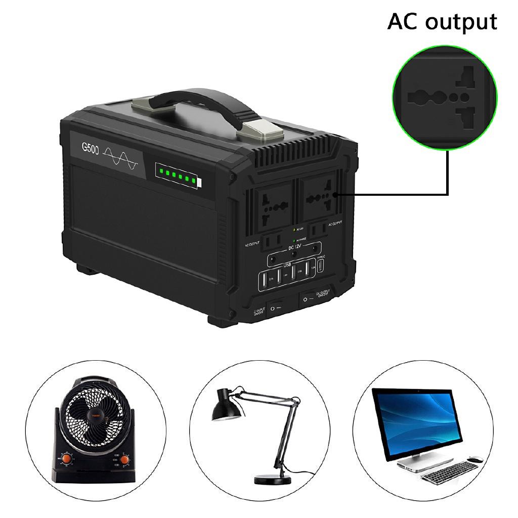 120000mAh 500W Stocare Energie Portabil Invertor Solar Generator UPS Alimentare Undă Sinusoidală Pură USB Afișaj LCD