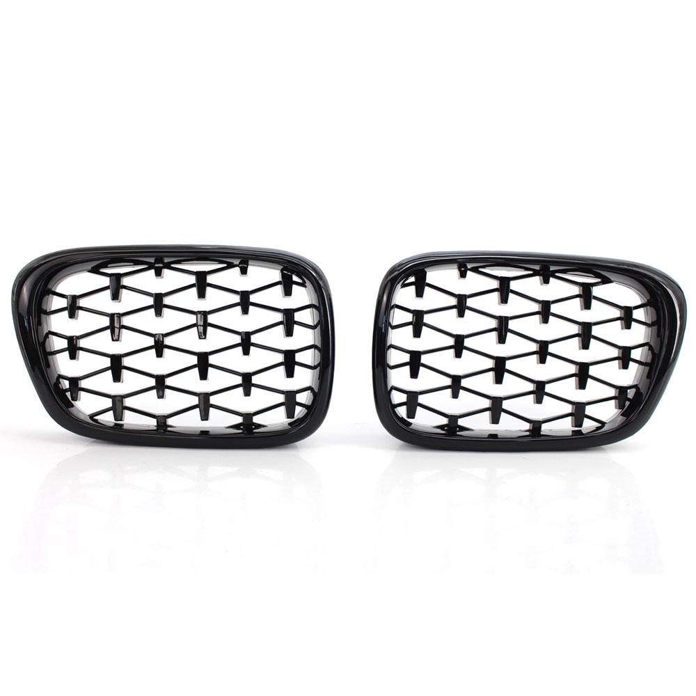 

Front Diamond Kidney Grille Gypsophila Grille For BMW E39 M5 Series 1997-2003 520i 525 530 ABS Silver Black чорний
