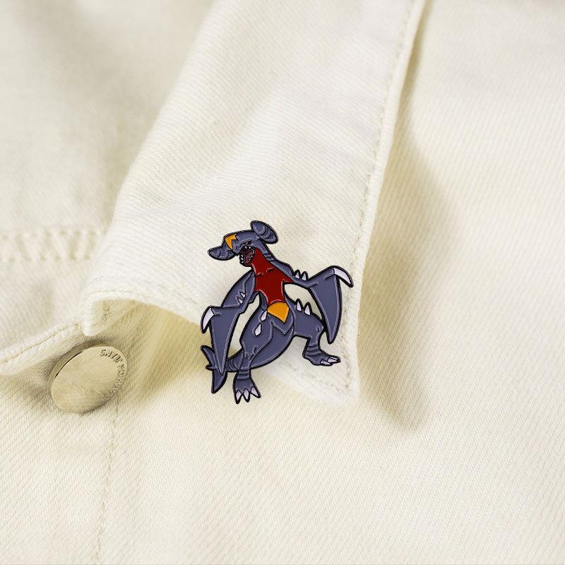 Anime  Garchomp Hard Enamel Pins Collect Kawaii Shark Metal Cartoon Brooch Backpack Hat Bag Collar Lapel Badge