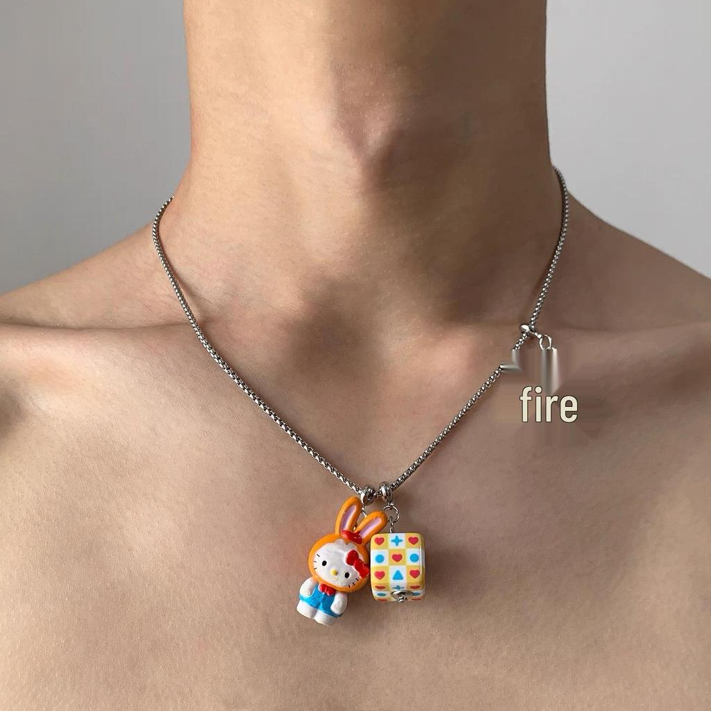 Starburst Double Layer Men's Necklace: Trendy, Light Luxury Hip Hop Style, Unisex Clavicle Chain