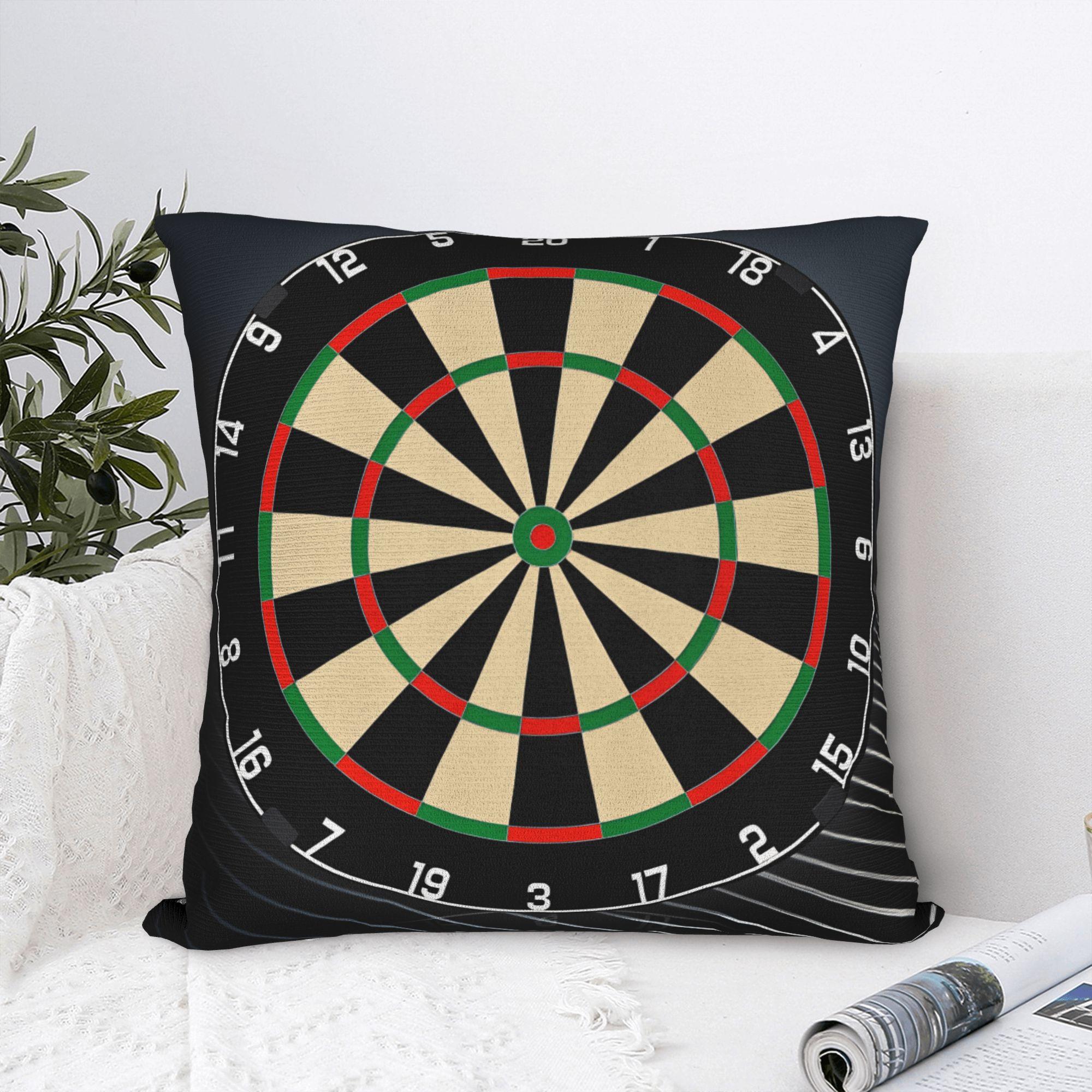 Fine Glasses Unisex Darts Board In Fire Pillow Case Comfy Pillow Cover For Sofa Couch Bed Living Room Funny Cushion Cover