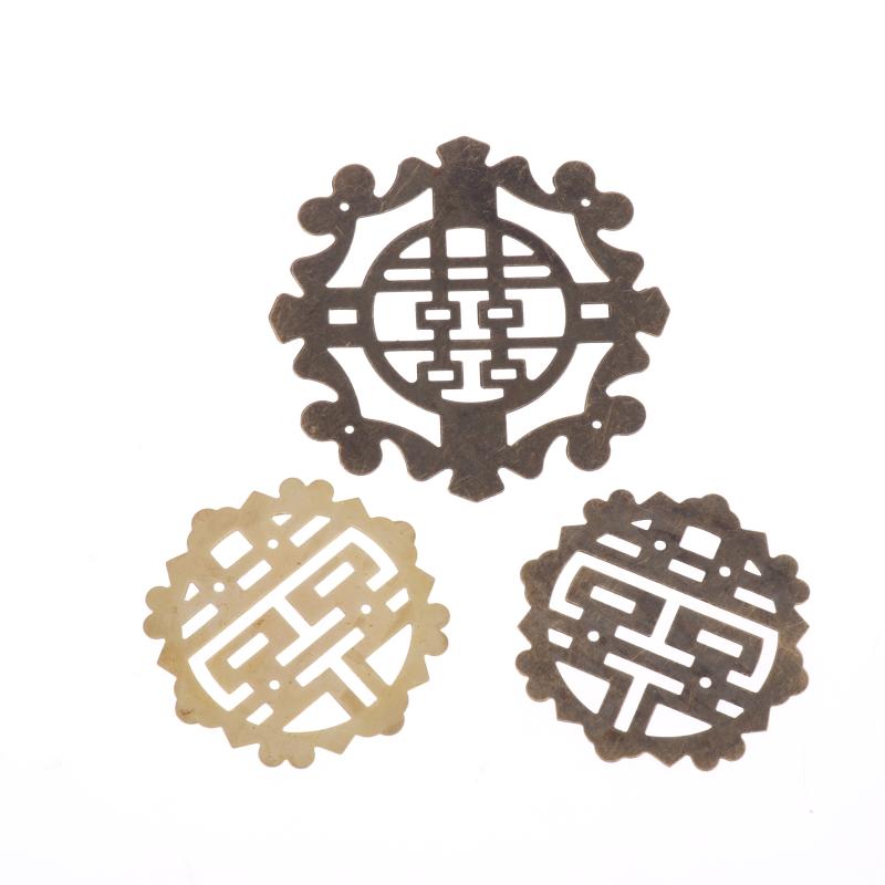 4 Bucăți Colț Decorativ din Bronz Antic Chinezesc Protecții Colț Cutie din Lemn Cutie din Fier Artizanat Feronerie Mobilier Acoperire Colț