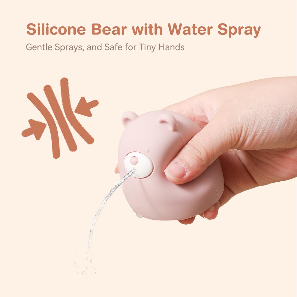 Bear Mold Free Silicone Bath Toys Baby Bath Toys 6-12 Months Toddlers 1-3 Non Toxic Infant Bathtub Toy Water Toys Pool Toy