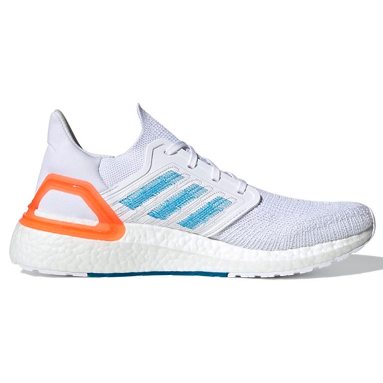 New Adidas Ultra Boost 20 White Sharp Blue True Orange EG0768