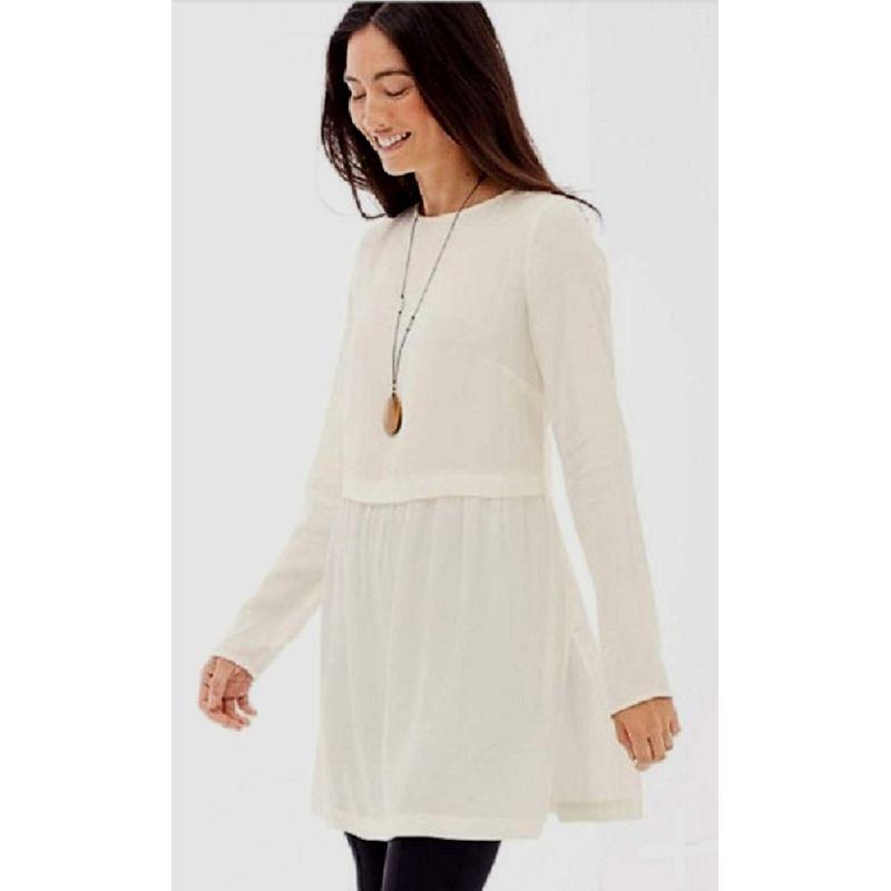 

European and American plus Size Women s Clothes Rayon Fabric Long Sleeves Dress Elegant Milky White Spring and Summer New Pullover 232 Milky White M