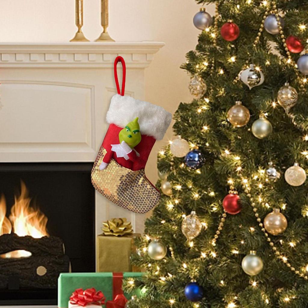Christmas Stocking Candy Gift Bag Holiday Fireplace Decor Durable Year Decoration Xmas
