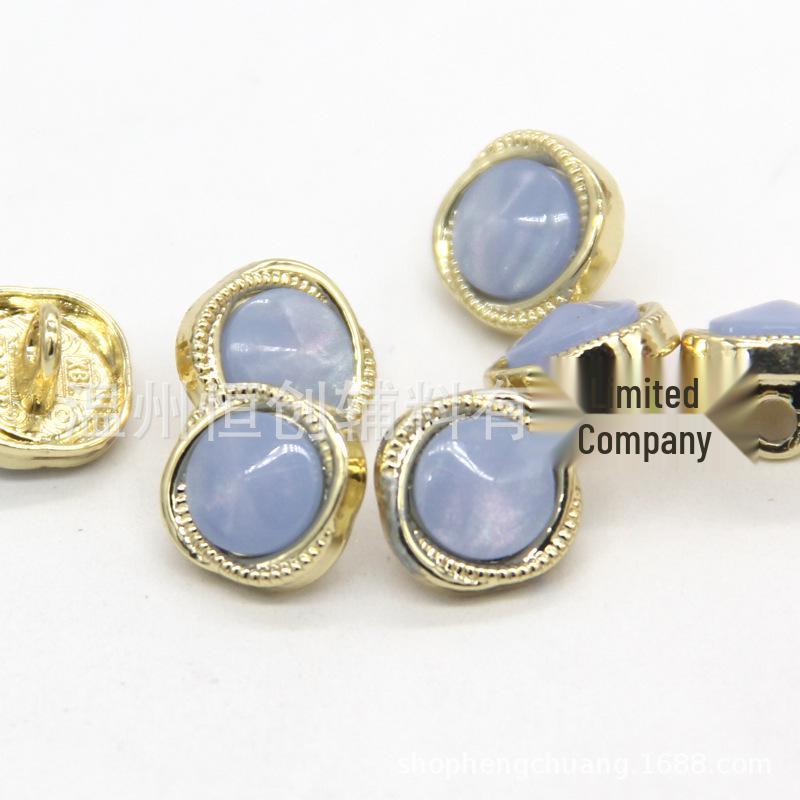

10.5mm High-Foot Zinc Alloy Shirt Buttons with Resin - Small Fragrant Style