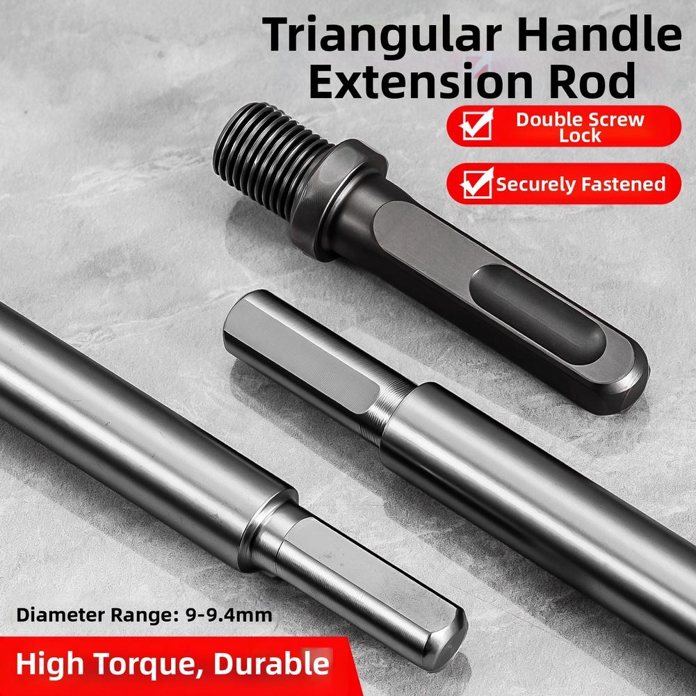 Triangular Shank Extension Rod Chrome Vanadium Steel 150 300mm High Concentricity Duals Lock Anti Slip For Woodworking Metalwork