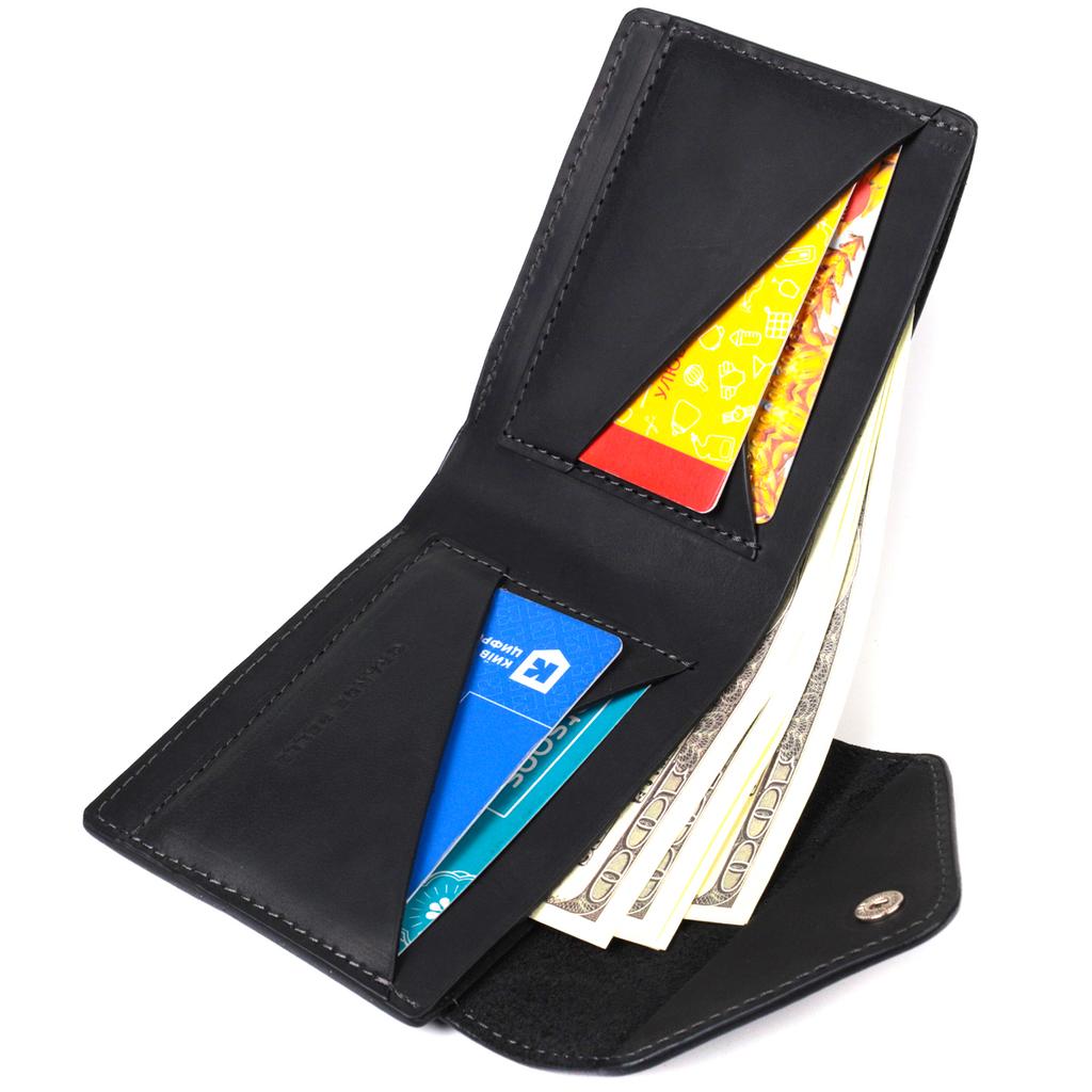 Stylish Wallet with a Coin Holder Inside Made of Genuine Leather GRANDE PELLE Wallet 16802 Black