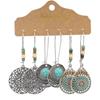 Antique Sliver-Plated Hollow Alloy Geometric Dangle Indian Earrings For Women Gypsy Zircon Boho Ethnic Leaf Bell Tassel Earring