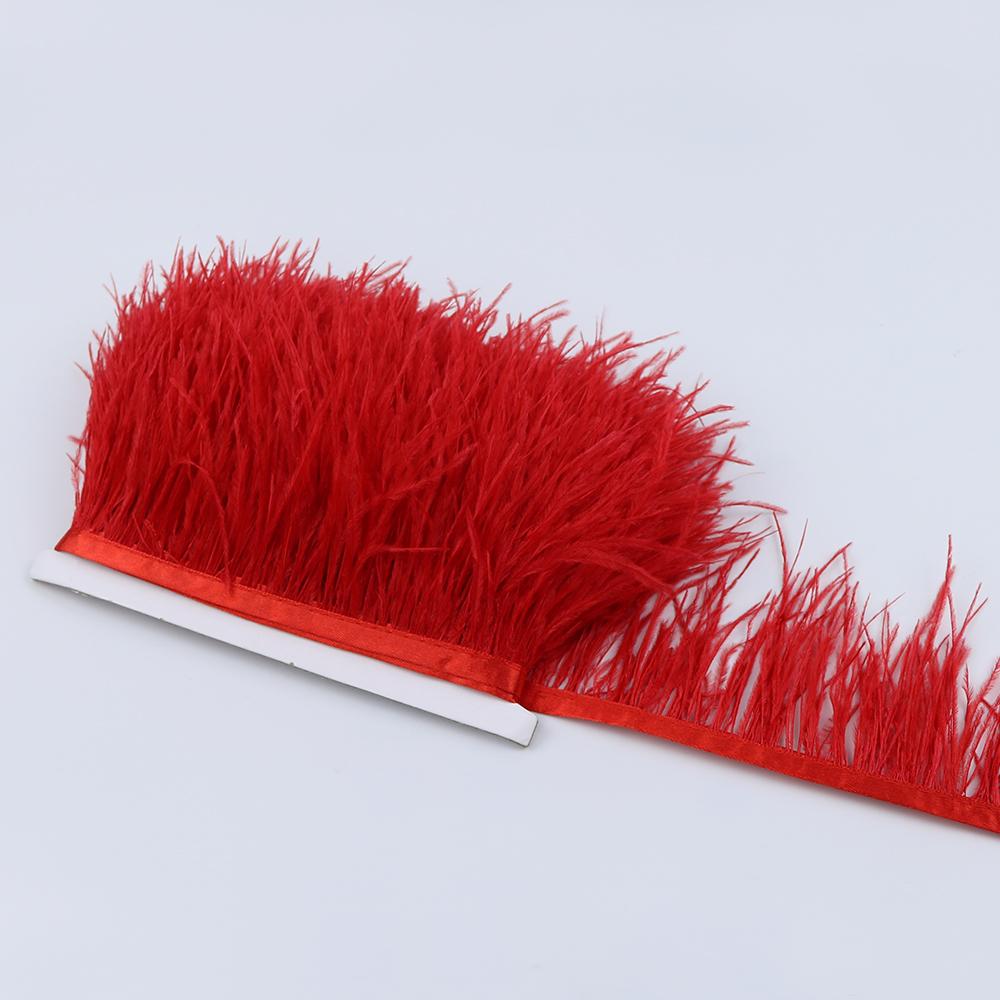 Feather1M 5M 10M 8-10cm Black White Ostrich Feather Trims Ribbon Multicolor Plume for Sewing Feathers Crafts  Dress Clothing Decoration
