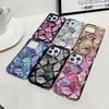 Applicable to iPhone15 electroplated marble mobile phone case Apple 14promax water cube 13 anti-drop 12 protective case