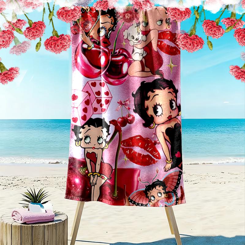 Betty Boop Beach Towel, Large Soft Quick Dry Towel for Beach Camping Swimming