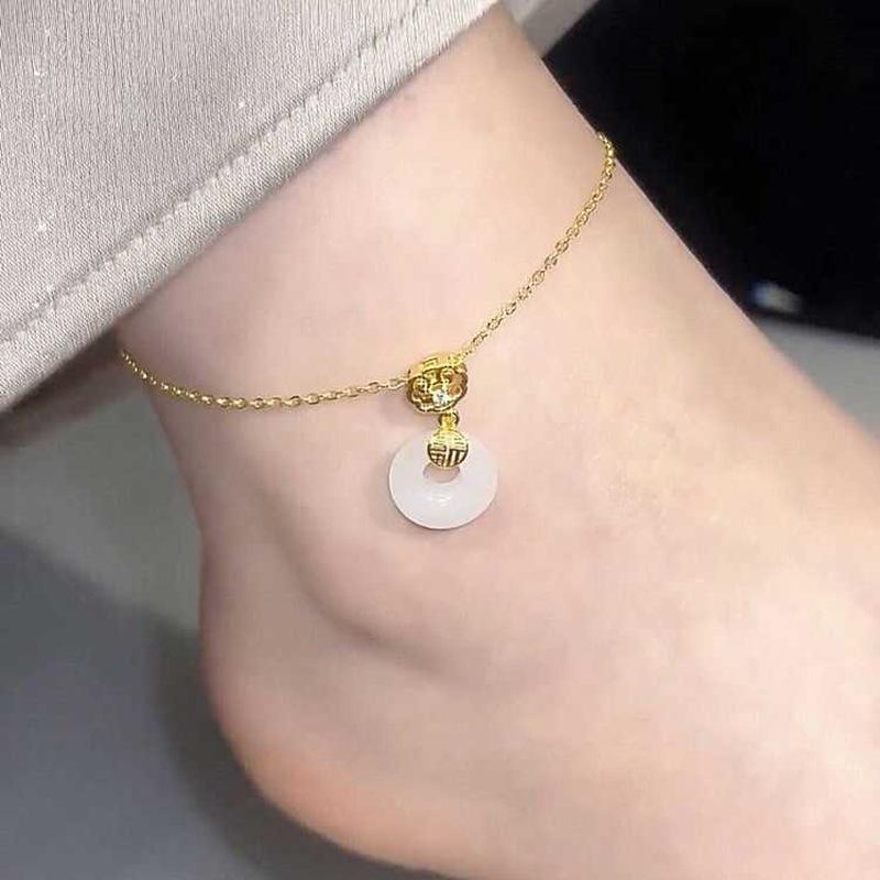 

Подвеска-пряжка безопасности из циркониевого халцедона, браслет на ногу, новый китайский простой универсальный браслет, модные ювелирные изделия высокого класса, женские