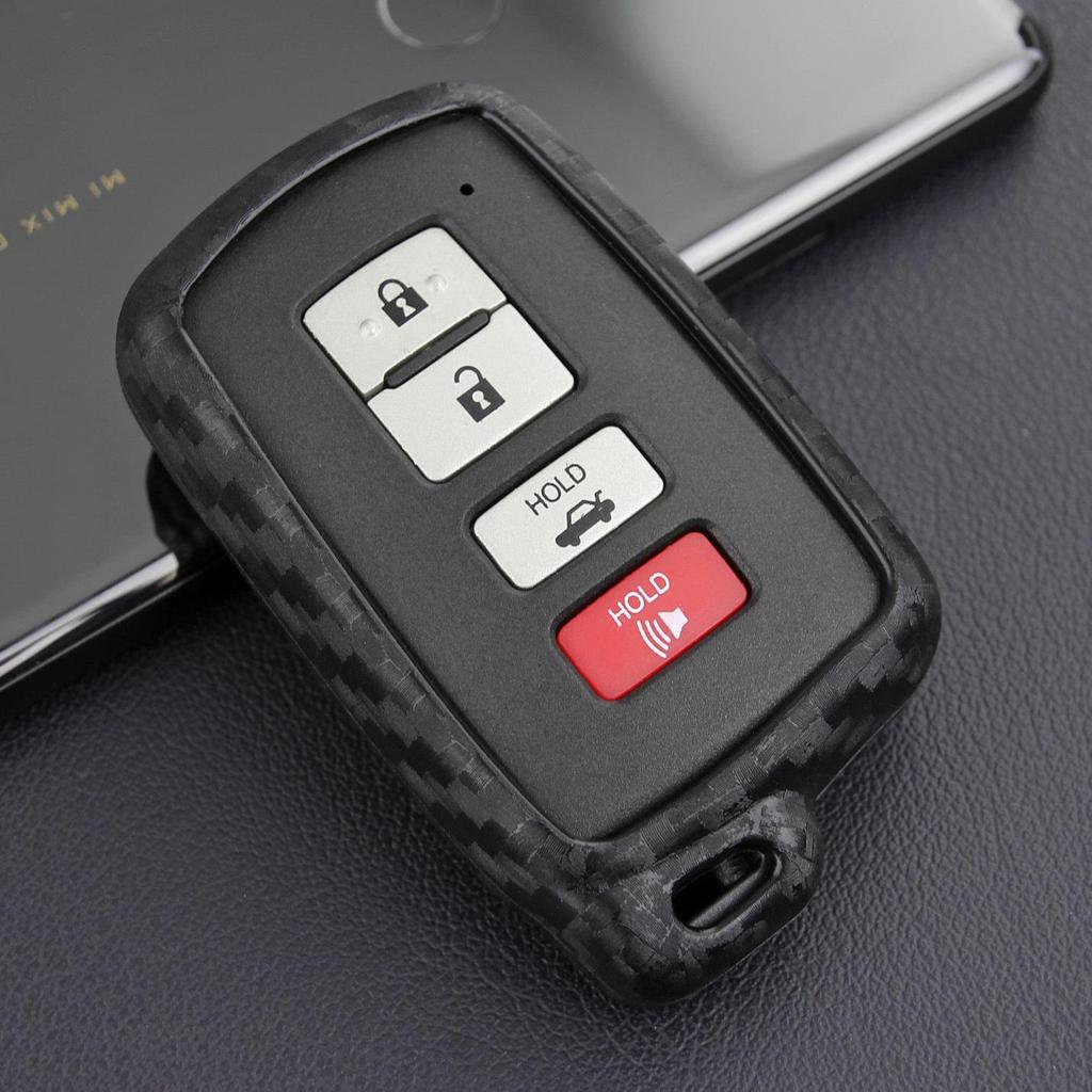 Toyota Camry/CHR/IZOA/RAV4 Silikon Kohlefaser Schlüsselhülle