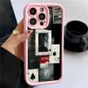 Ace of Spades Pattern Silicone Soft Case For iPhone 16 Pro Max 15 Plus 14 13 Pro 12 11 XS XR 8 7 Lens Protection Shockproof TPU Matte Phone Cover