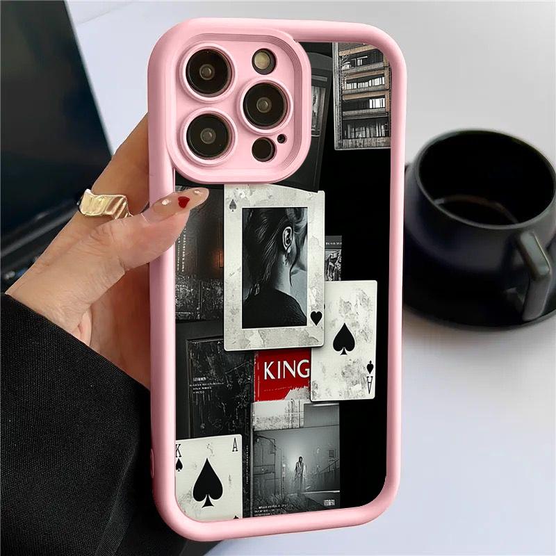 Мягкий силиконовый чехол с рисунком туза пик для iPhone 16 Pro Max 15 Plus 14 13 Pro 12 — фото 9
