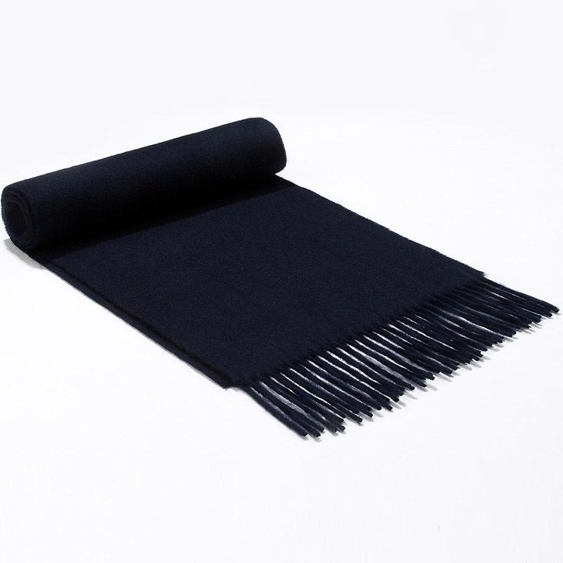 Mary Hot Sale Men's and Women's Solid Color Red Scarf Wool Thickened Business Autumn and Winter Scarf Company Annual Meeting Gift LOGO