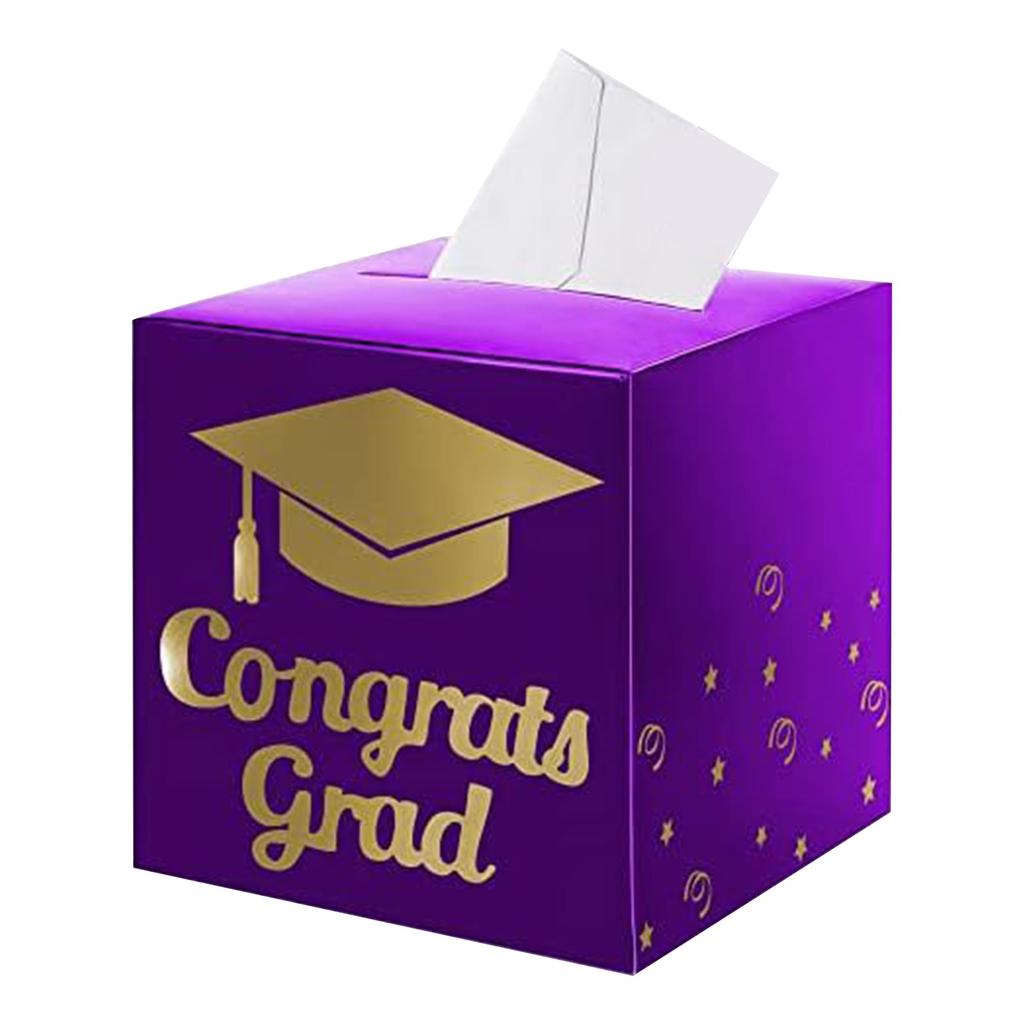 Graduation Card Box Holder, Congratulations Graduation Party Decoration And Foldable Cardboard Decoration Box For Graduation Party