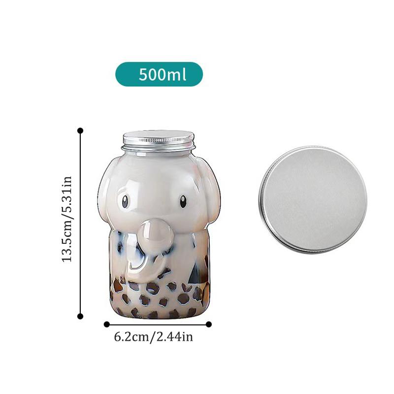 Cute Elephant Water Bottle Cartoon Milk Tea Drinking Cup Portable Bottle Kitchen Water Bottle Home Couple Christmas Bottle Gift