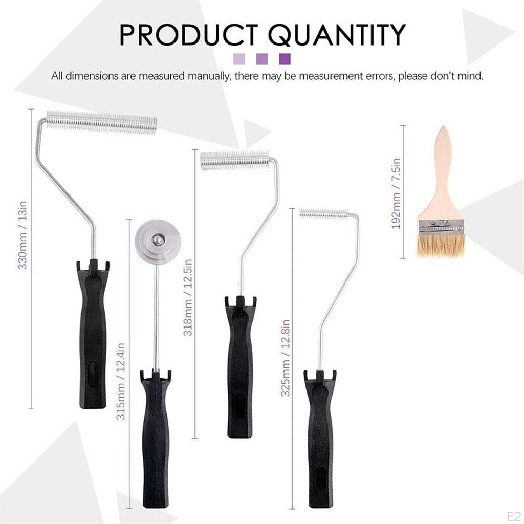 Fiberglass Roller Tool Laminating Paint Kit Easy to Use Portable with Detail Brushes for