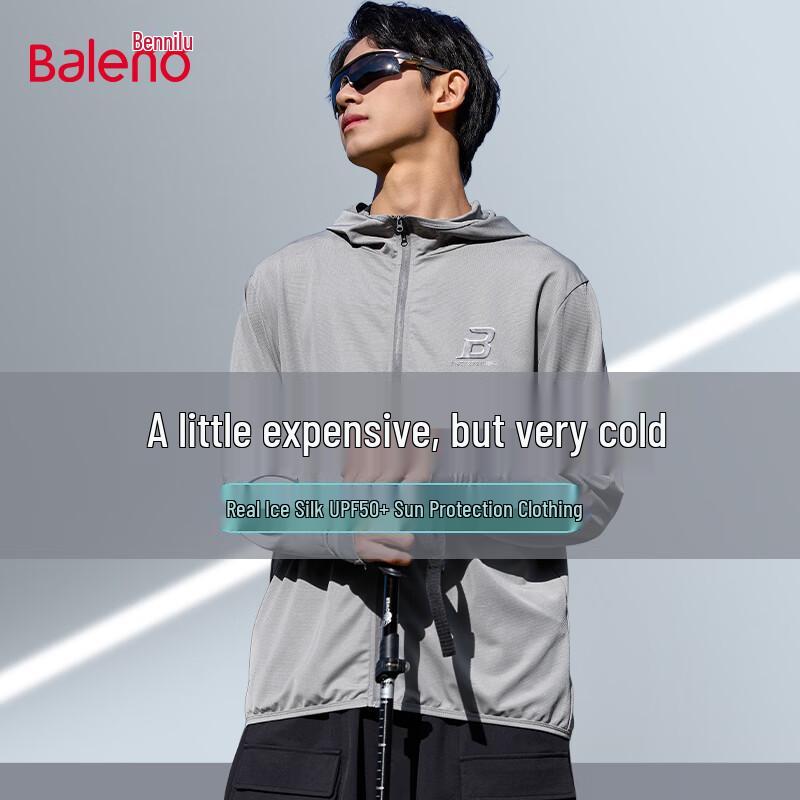 

Baleno Men s Ice Silk UPF50+ Sun Protection Hooded Jacket L