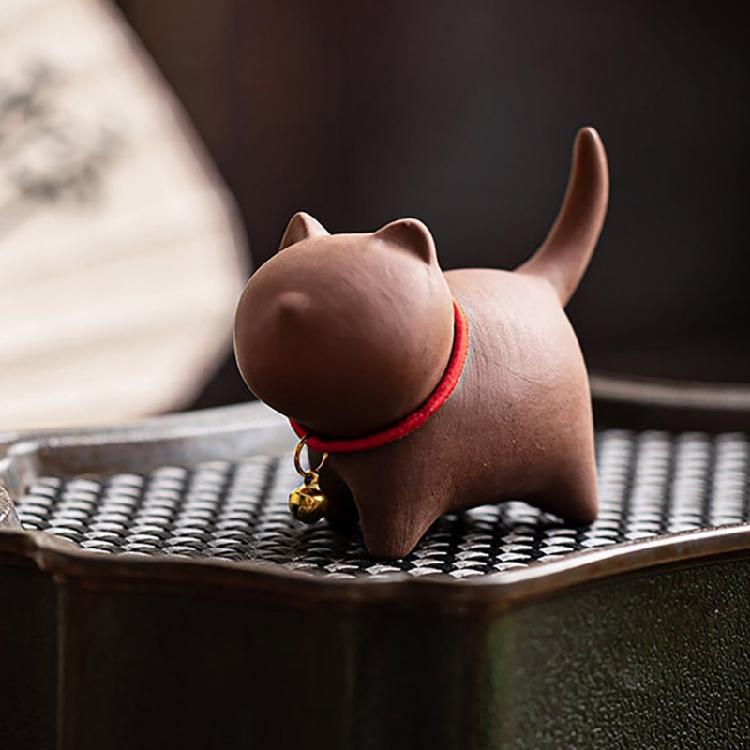Handmade Cats Teas Pet Zisha Kung Fu Teas Set Accessories Teas Ornament Zisha Texture Suitable for Teas Enthusiasts Present