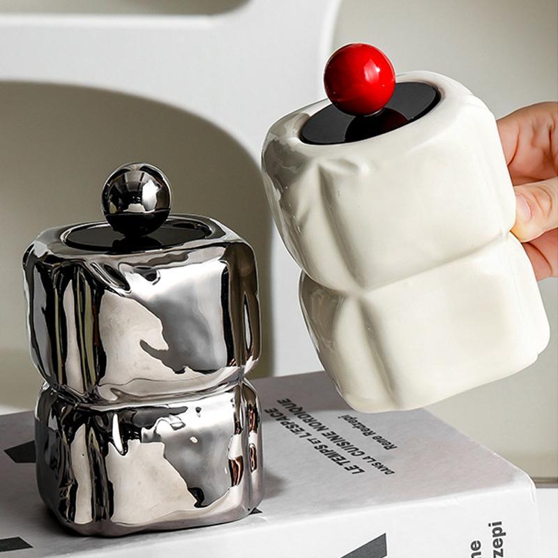 Nordic Dental Floss Box Storage Jar Desktop Home Creative Zahnstocher Tube Cotton Swab Box Storage Box Modern Home Decoration