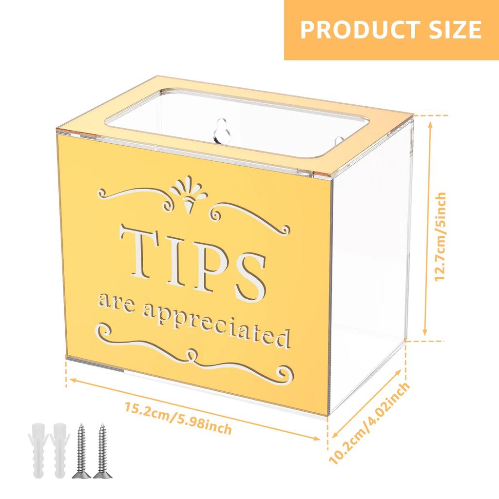 Acrylic Donation Box Suggestion Trading Ballot Raffle Money Ticket Container with Large Opening Raffle Box for Bars Restaurants