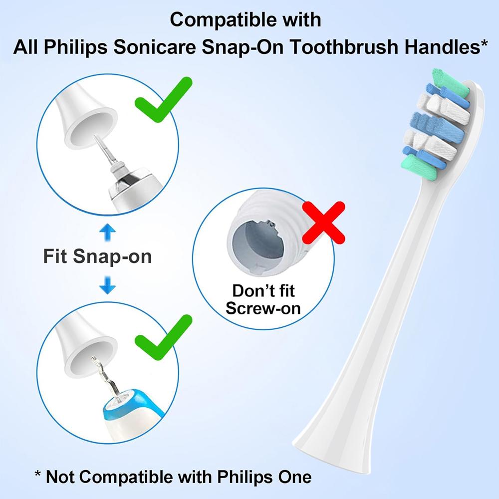 Compatible con Cabezales de Cepillo de Dientes Eléctrico Philips Sonicare de Repuesto, Cabezal de Cepillo para 2100 4100 5100 6100 7300 9000
