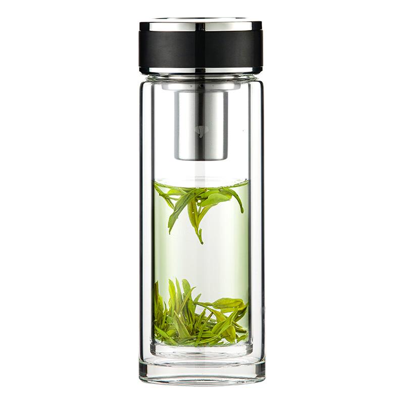 Wanxiang Portable Double-Layer Glass Tea Infuser Cup
