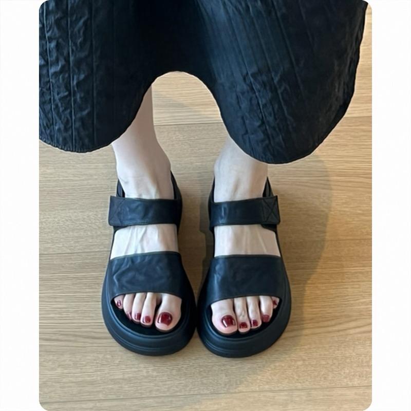 Thick-soled Sandals for Women Retro Casual Height-increasing Versatile Soft-soled Shoes