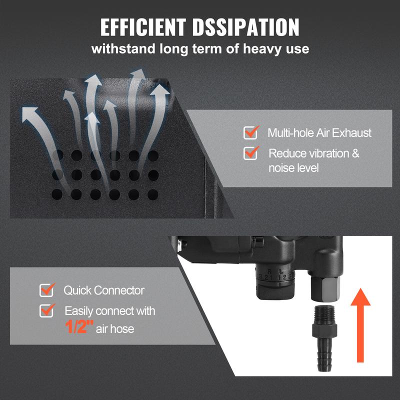 SucceBuy Air Impact Wrench Up to 2730ft-lbs Reverse Torque Output 1"Pneumatic Impact Gun for Heavy Duty Repairs and Maintenance