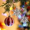6pcs/set Transparent Acrylic Snowflake Pendant Simulation Xmas Tree Hanging Ornaments  Holiday