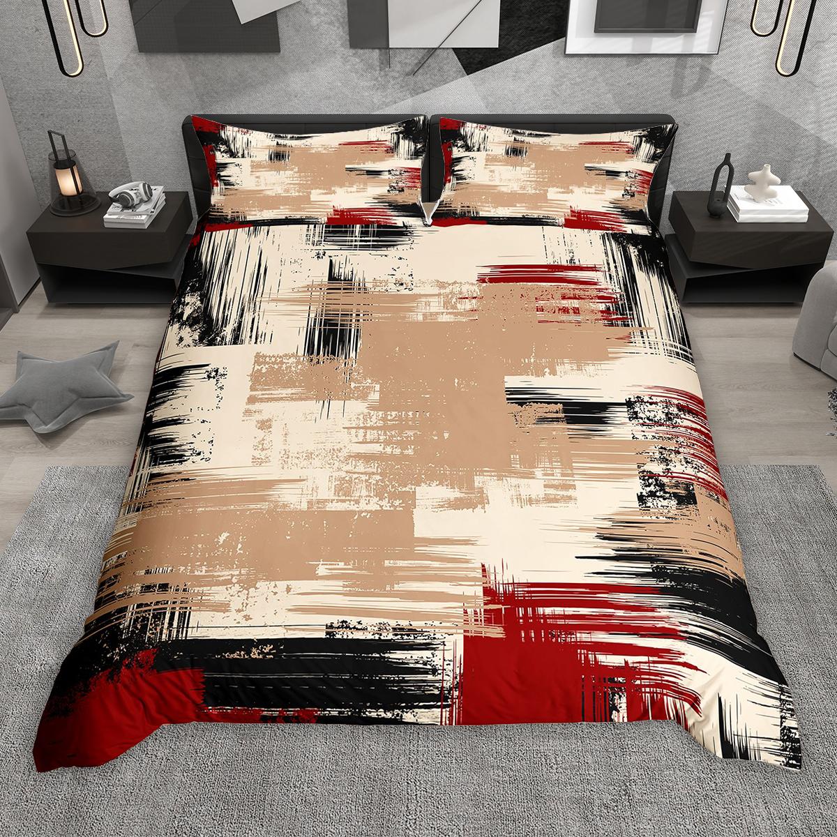 

Homewish Black Pink Red Purple Ombre Duvet Cover Set 2pcs/3pcs, Brush Strokes Bedding Set, Watercolor Graffiti Bed Set DE XS 100x135cm 2pcs&set