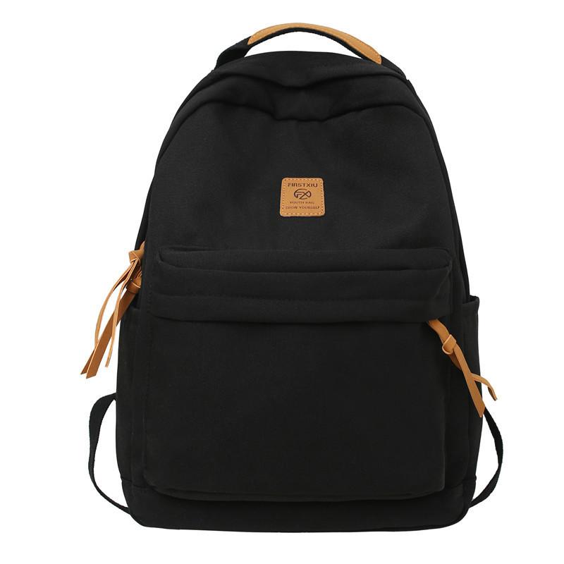 Color Solid Simple Letter Decoration Student Leisure Backpack School For