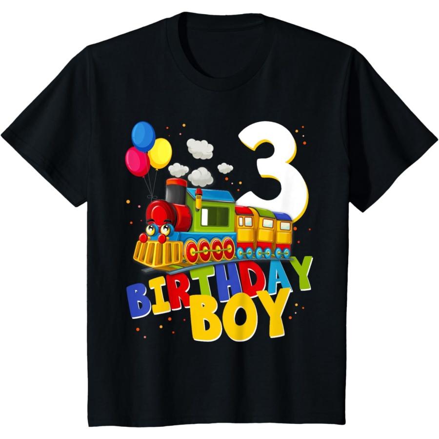 

3rd Birthday Train Boys Girls 3 Years Old I m Three Gift T-Shirt XXXXXL чорний
