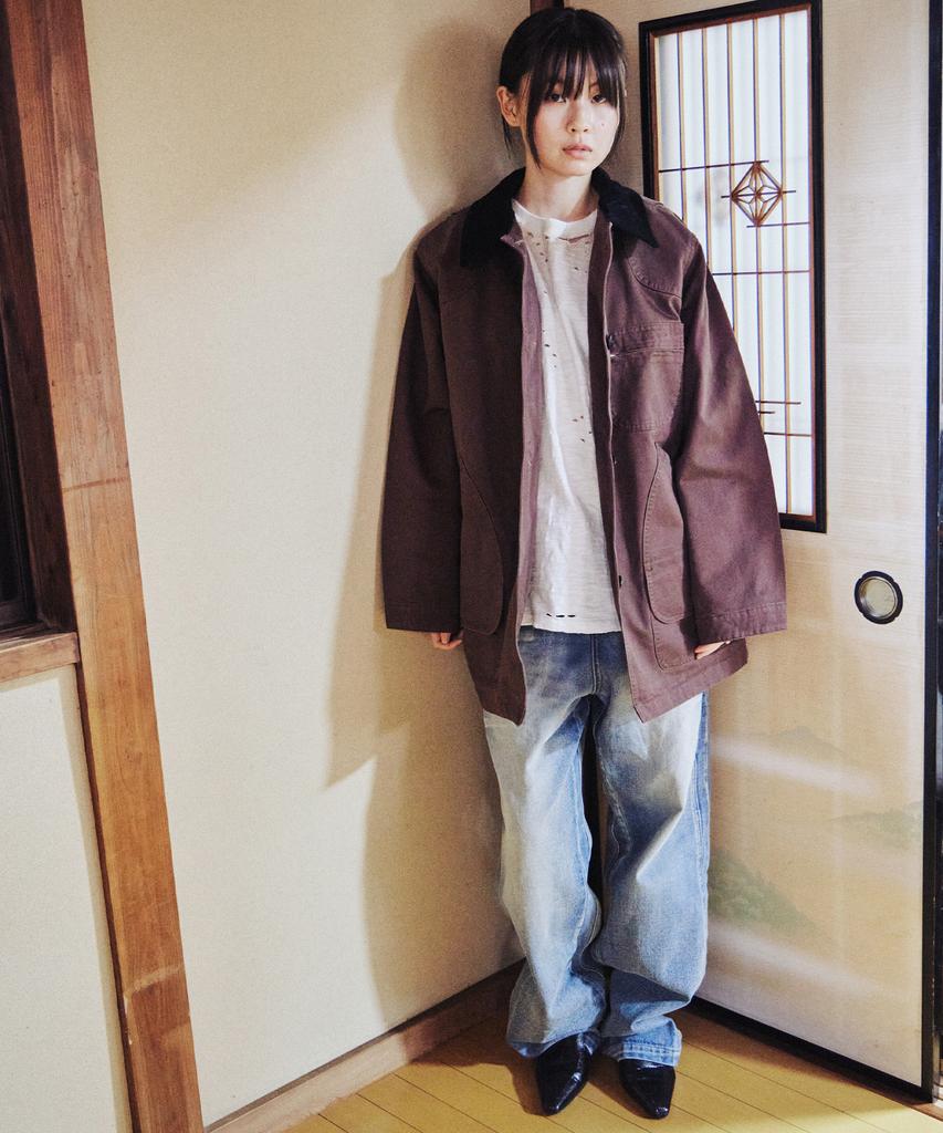 TAERIS Corduroy Field Jacket_Dark Brown