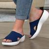 Sandali da Donna Forza Elastica Scarpe Estive con Tacco Basso Sandali Estivi Ciabattine da Donna Leggere Slip-on Sandali con Tacco Femminili
