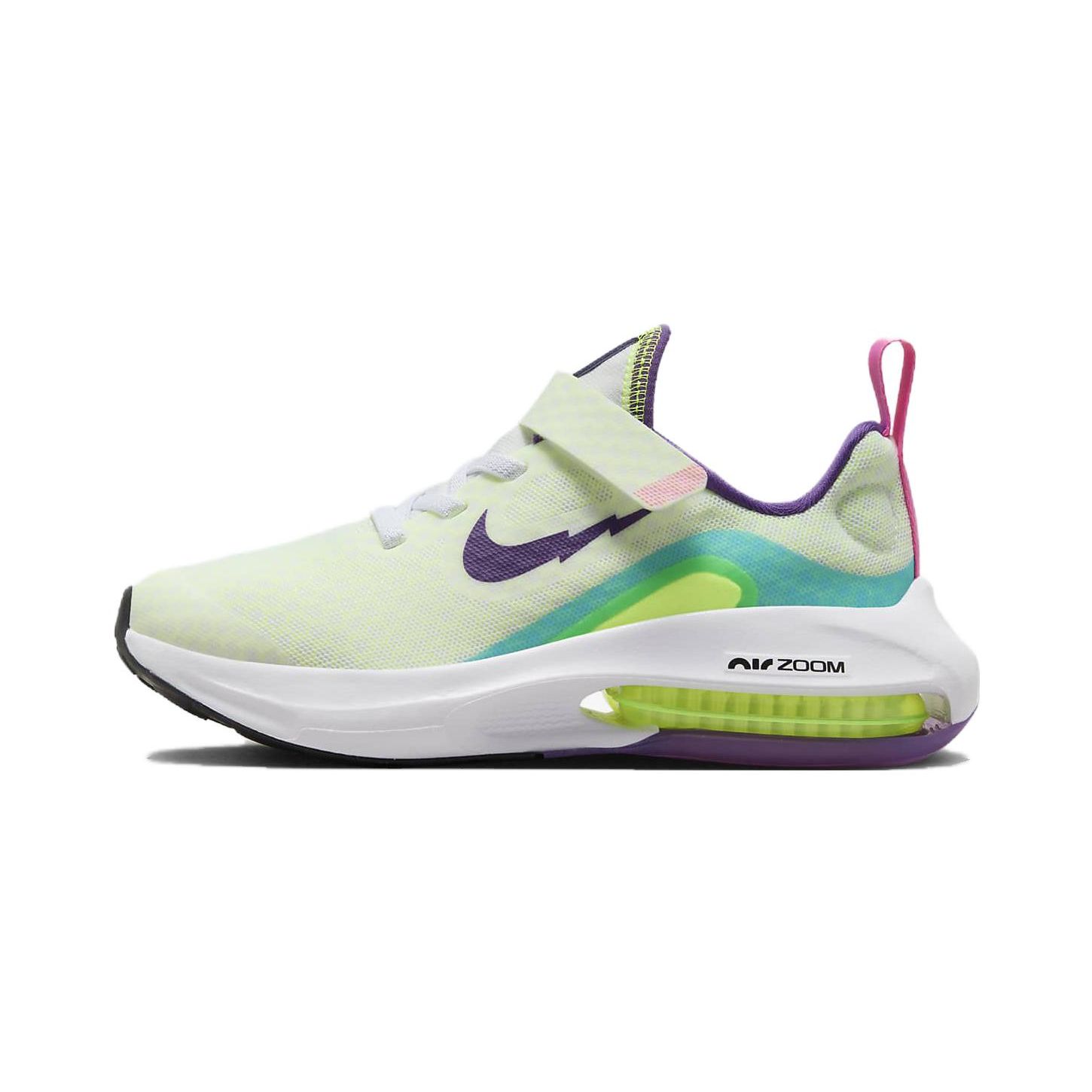 

Nike Air Zoom Arcadia 2 SE PSV Volt Purple Cosmos Kids Sneakers White Teal-Nebula FB2357-100 29.5