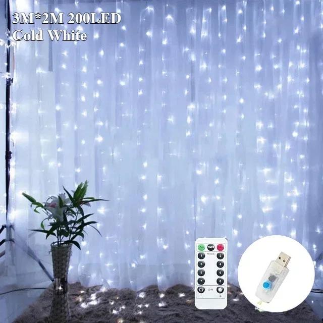 Garland Wedding Fairy Light LED Christmas Light USB Plug Curtain String Lamp Holiday Decor Party Birthday Wall Decoration