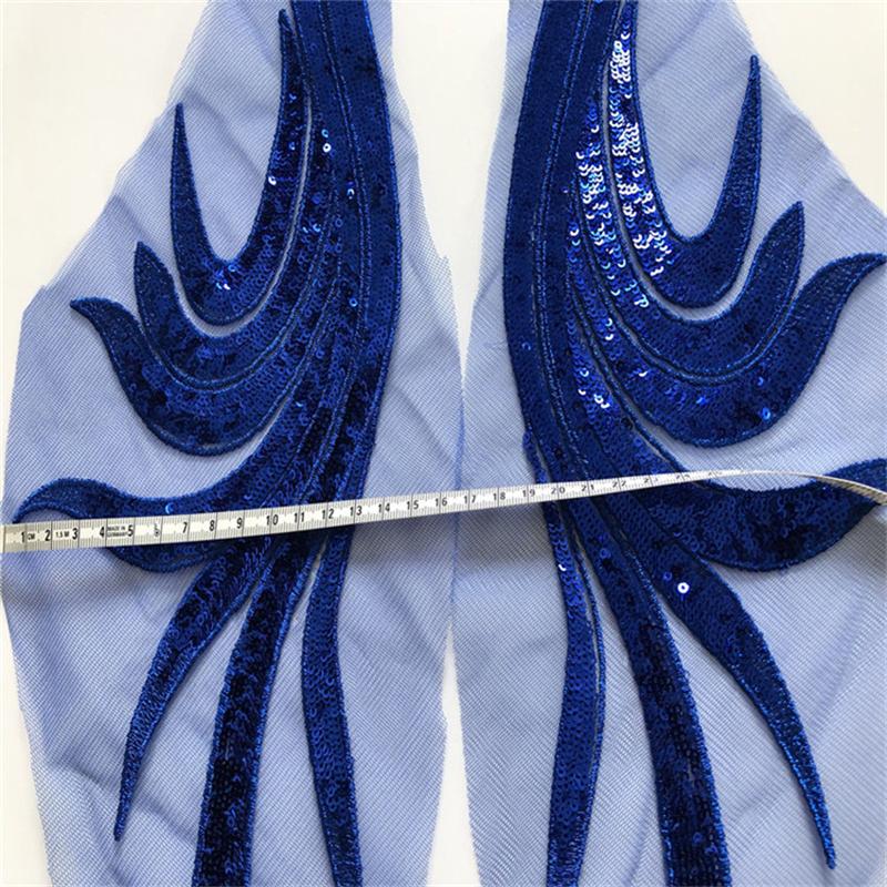 Clothes Decorative Applique Large Embroidered Cloth Handmade Diy Patch Performance Sequin Gauze Cheongsam Accessories