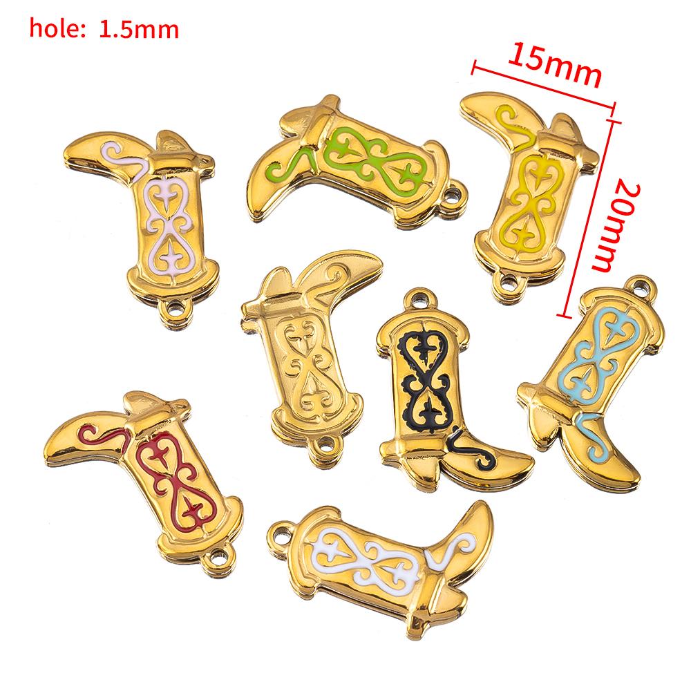 5pcs/lot Stainless Steel Gold Color PVD Plated Boots Charms Pendant DIY Necklace Bracelet Earring Jewelry Making Accessories