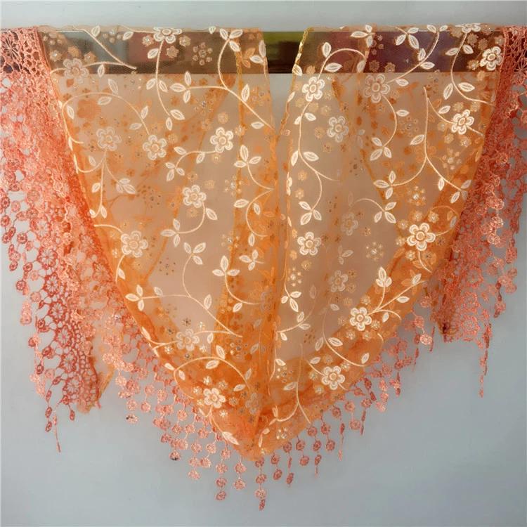 Tassel Triangle Shawl Lace Veil Scarf Bandana Church Prayer Wedding Mantilla Embroidered Headcovering Hijab Women Scarf