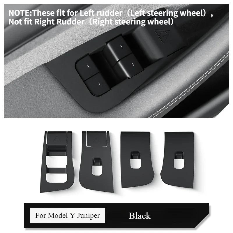 For Tesla Model Y Juniper 2025 Window Lifter Switch Buttons Silicone Door Open Handle Panel Protector Cover Stick Accessories