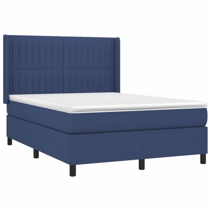3131591 vidaXL Divan Bed with Mattress Blue 140x190 Cm Fabric