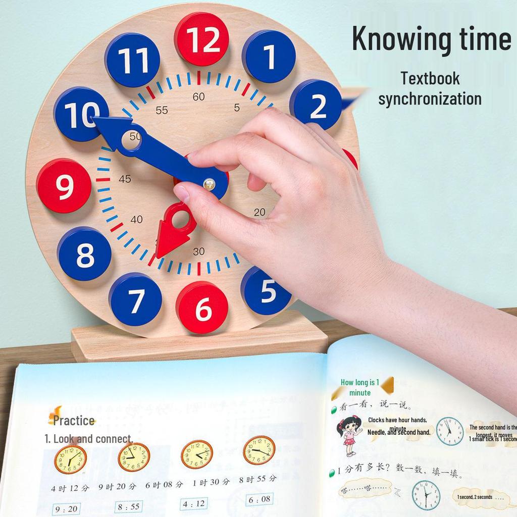 Wooden Educational Alarm Clock Toy for Toddlers and Children - Large Digital Early Learning Timepiece